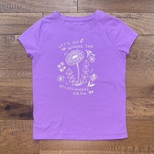 Cat & Jack Girls Short-Sleeve Graphic Shirt - Size S (6/6X) - Wildflowers Grow